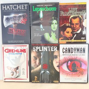 6 DVD Horror Movie Lot Candyman Leprechaun Gremlins Hatchet Splinter